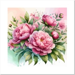 Pink Peonies Posters and Art